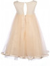 Ivory Lace Champagne Tulle Slit Back Boho Beach Flower Girl Dress